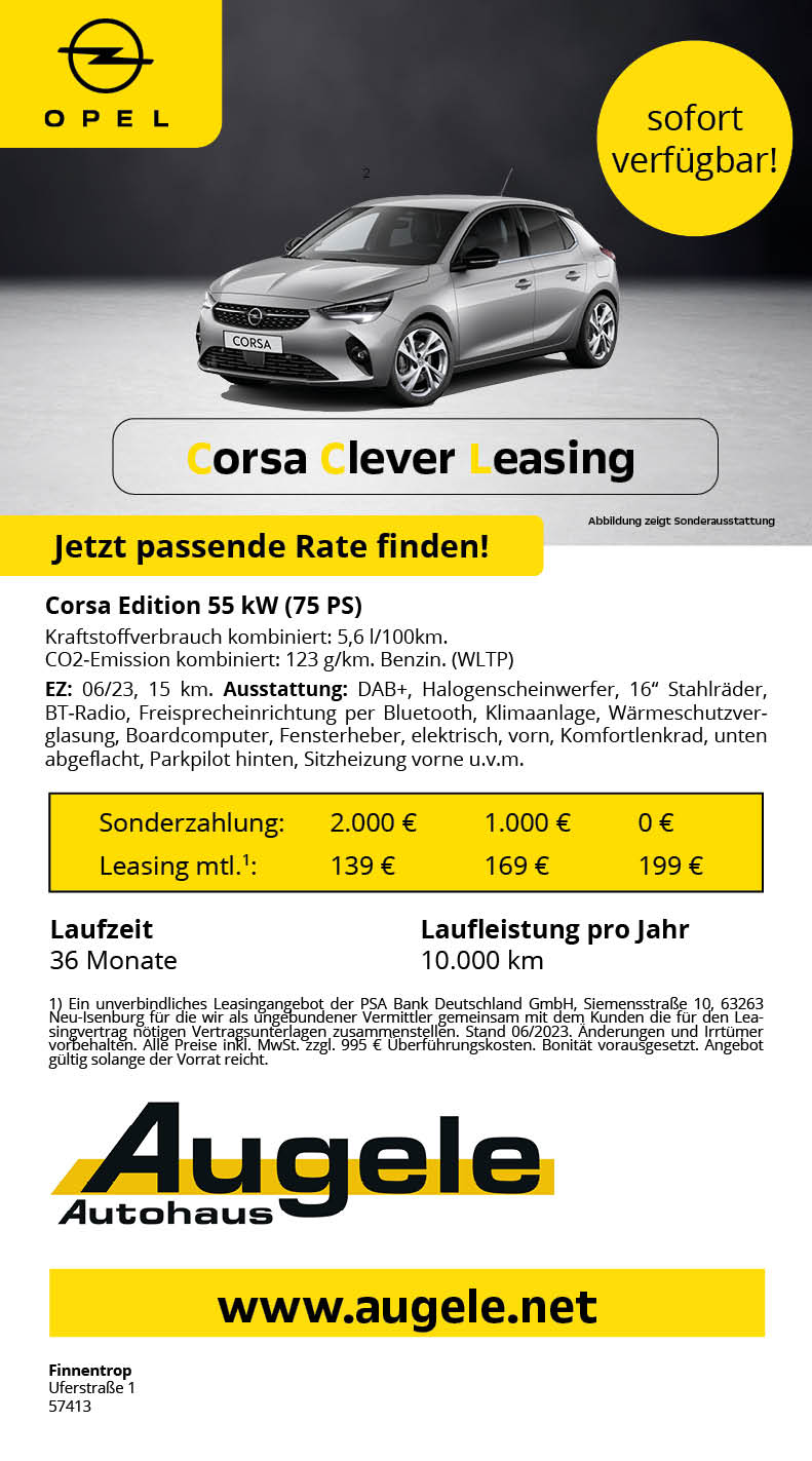 Angebotsblatt Augele
